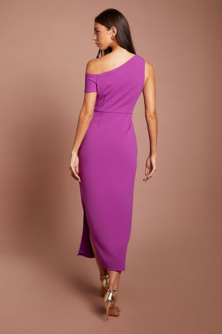 Drape Shoulder And Waist Midi Dress - Image 3