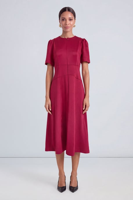 Seam Detail Zip Front Midi Dress - Image 1