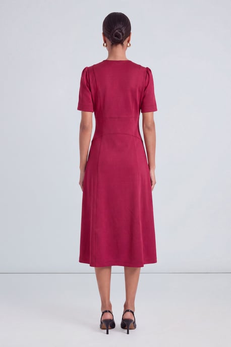 Seam Detail Zip Front Midi Dress - Image 2