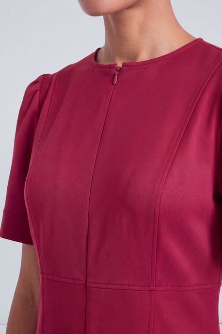 Seam Detail Zip Front Midi Dress - Image 3