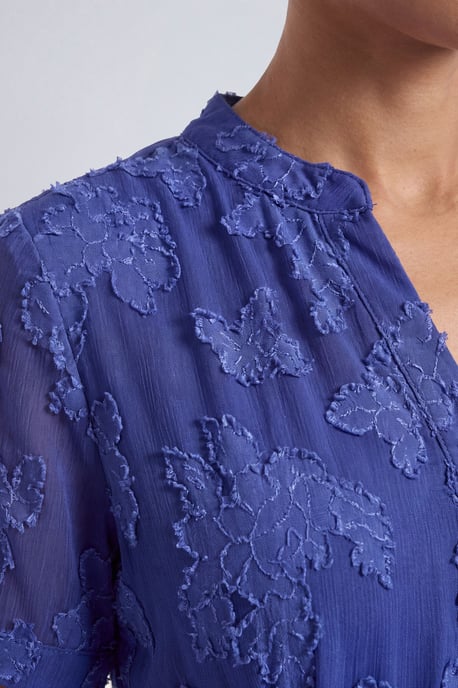 Floral Jacquard Button Down Midi Dress - Image 3