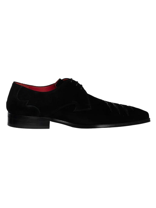 Jeffery West Rip Suede Brogue Shoes, Black - Image 3