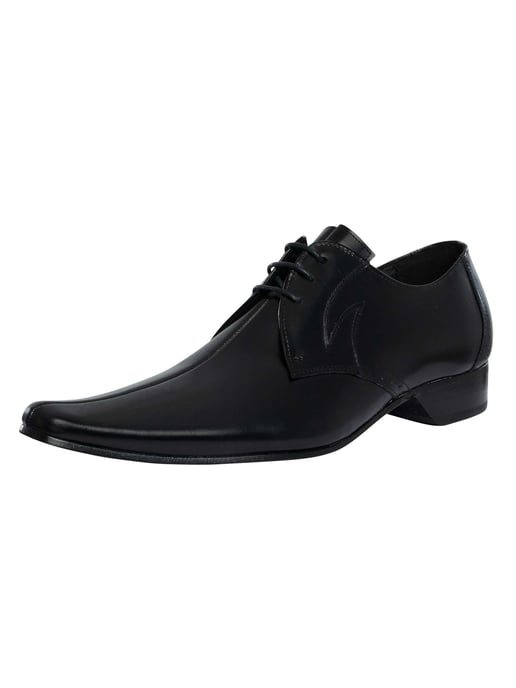 Jeffery West Derby Gepolijste Leren Schoenen, Zwart - Image 1