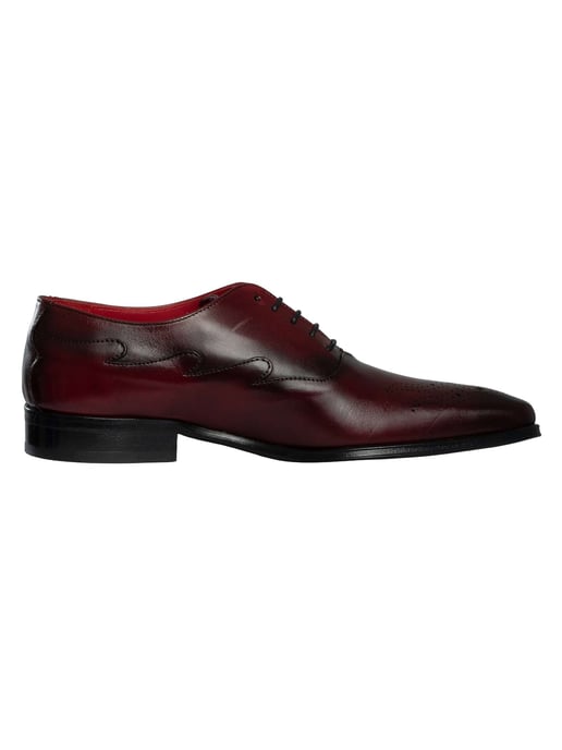 Jeffery West Leather Oxford Shoes, Red - Image 3
