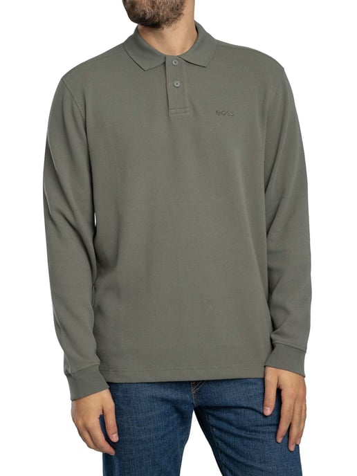 BOSS Petempesto Poloshirt Met Lange Mouwen, Grijs - Image 2