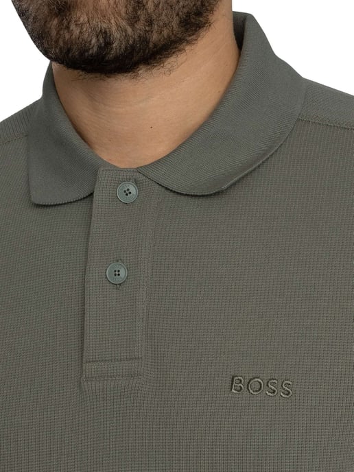 BOSS Petempesto Poloshirt Met Lange Mouwen, Grijs - Image 4