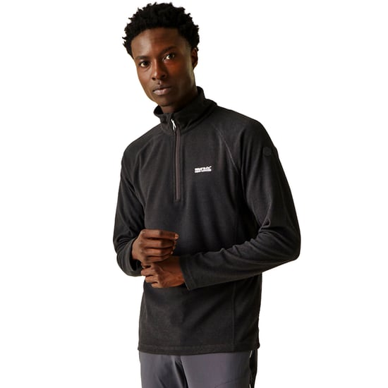 Regatta Montes Lichtgewicht Sweatshirt Met Halve Ritssluiting En Mini-Streep, Zwart - Image 1