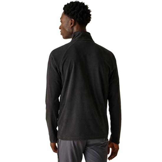 Regatta Montes Lichtgewicht Sweatshirt Met Halve Ritssluiting En Mini-Streep, Zwart - Image 2