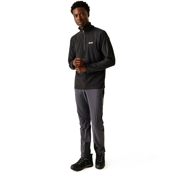 Regatta Montes Lichtgewicht Sweatshirt Met Halve Ritssluiting En Mini-Streep, Zwart - Image 4