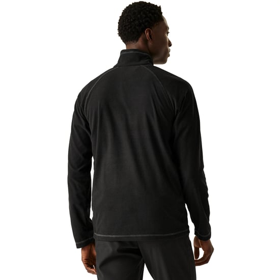 Regatta Montes Lichtgewicht Sweatshirt Met Halve Ritssluiting En Mini-Streep, Zwart - Image 2