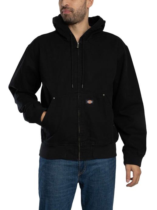 Dickies Ongevoerde Canvas Jas Met Capuchon, Zwart - Image 2