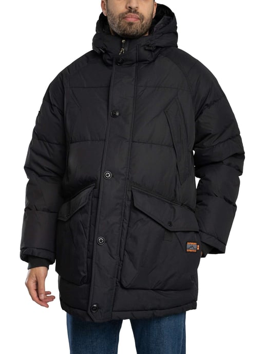 Superdry Expedition Puffer Parka Jacket, Black - Image 1
