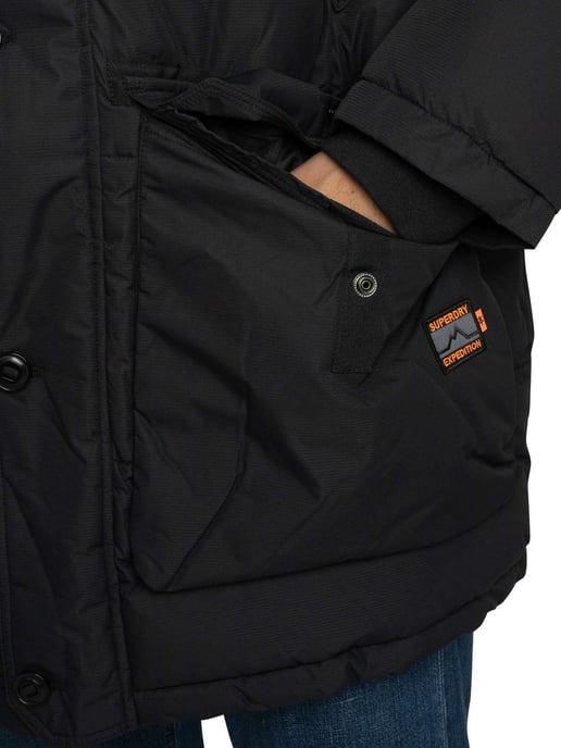 Superdry Expedition Puffer Parka Jacket, Black - Image 4