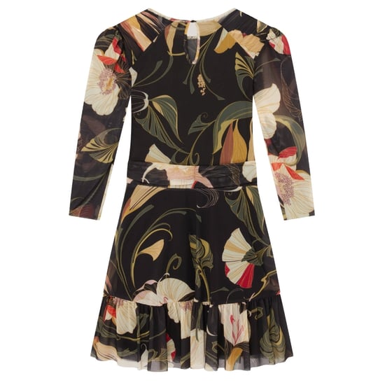 Ted Baker Gathered Shoulder Mesh Mini Black Skater Dress - Image 2