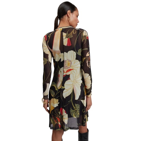 Ted Baker Mesh Long Sleeve Black Midi Dress - Image 5
