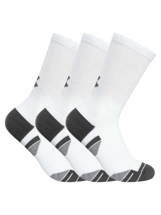 Under Armour 3 Pack Performance Tech Crew Socks, White - Image 1
