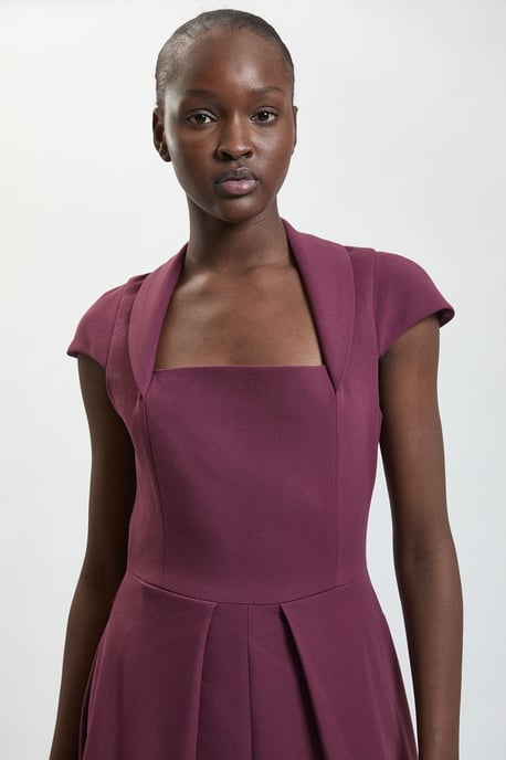 Square Neck Tailored Full Skirted Maxi Dress - Image 2