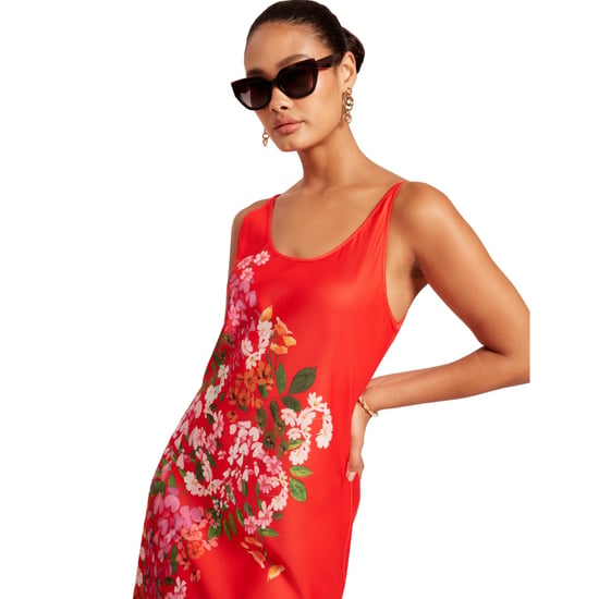 Ted Baker Melmae Bedrukte Rode Slipjurk Met Ronde Hals - Image 4