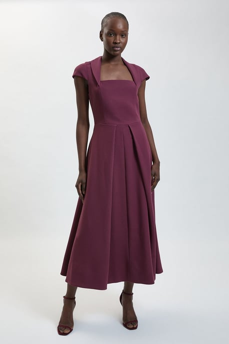 Square Neck Tailored Full Skirted Maxi Dress - Image 4
