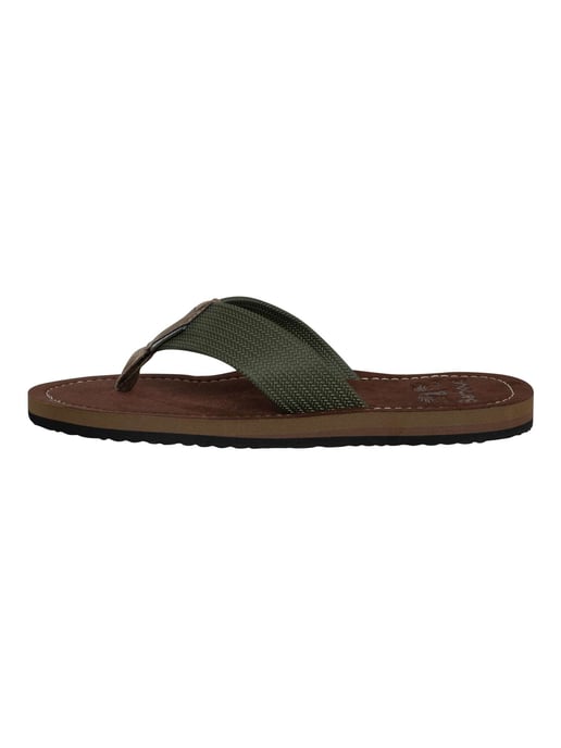 Barbour Toeman Flip Flops, Green - Image 2