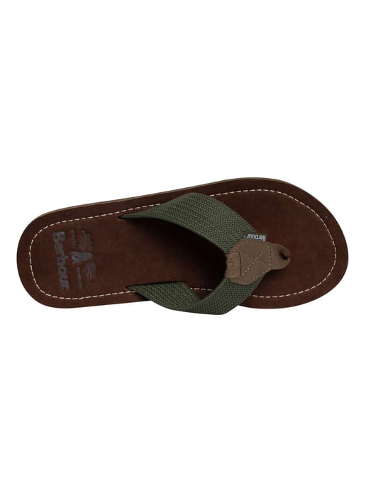 Barbour Toeman Flip Flops, Green - Image 6