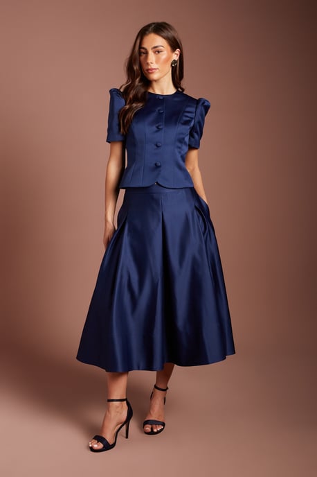 Short Sleeve Button Through Fitted Jacket - Image 1