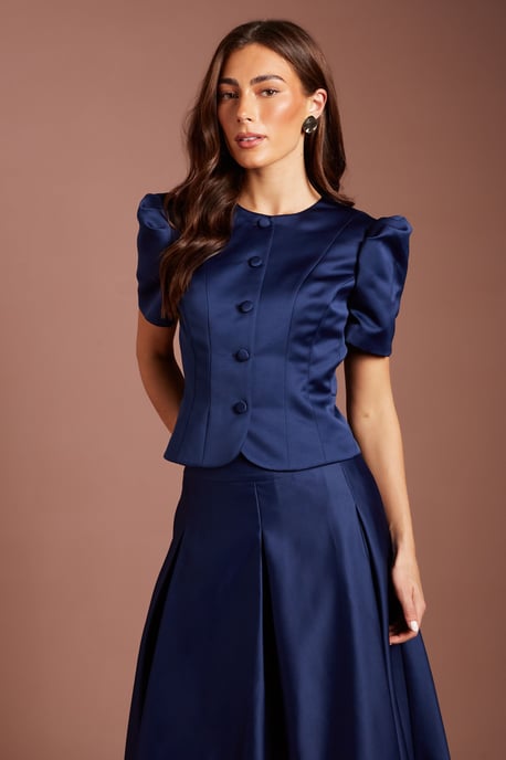 Short Sleeve Button Through Fitted Jacket - Image 2