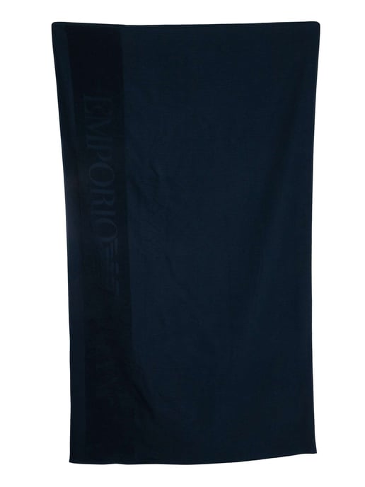 Emporio Armani Strandhanddoek Met Wafelstructuur, Blauw - Image 1
