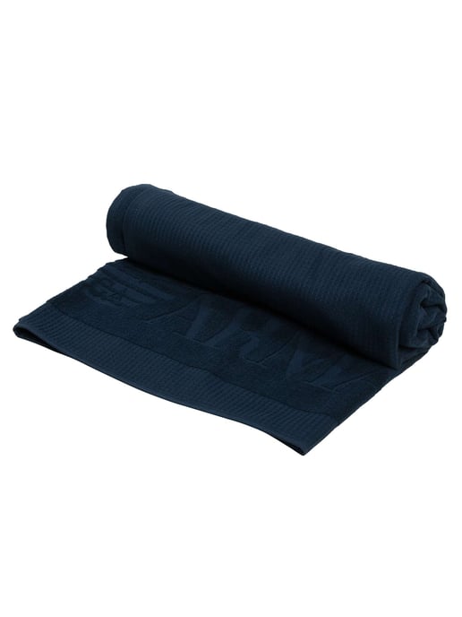 Emporio Armani Strandhanddoek Met Wafelstructuur, Blauw - Image 6