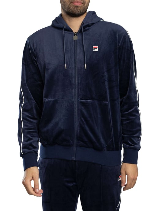 Fila Italo Velour Zip Hoodie, Blauw - Image 1