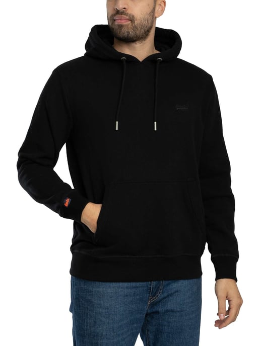 Superdry Essential-Hoodie Met Logo-Pullover, Zwart - Image 1
