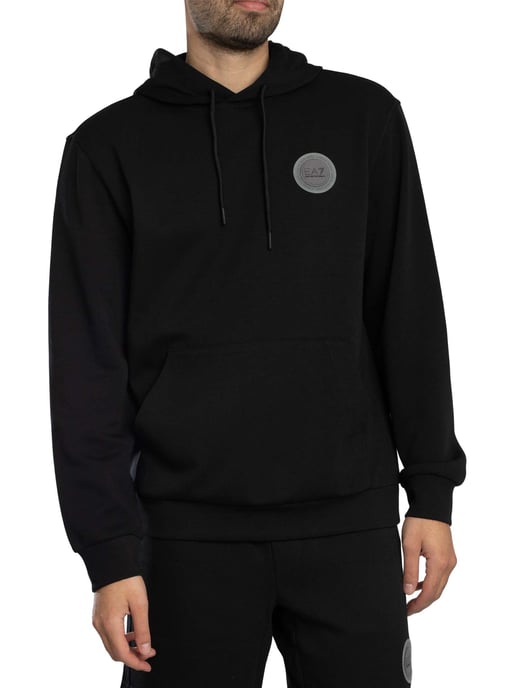 EA7 Pullover Hoodie Met Logopatch, Zwart - Image 2