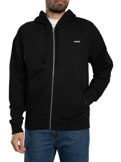 HUGO Dapozip Zip Hoodie, Zwart - Image 1