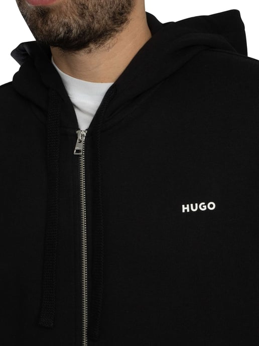 HUGO Dapozip Zip Hoodie, Zwart - Image 4