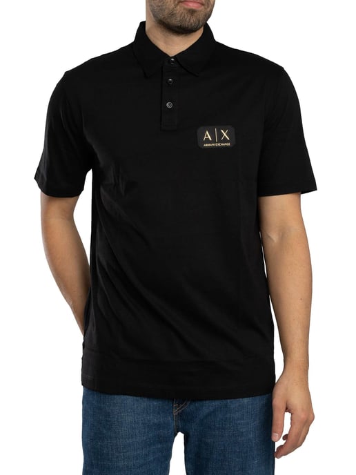 Armani Exchange Box-Logo Poloshirt, Zwart - Image 2