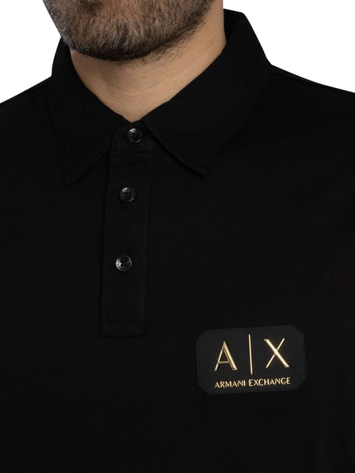 Armani Exchange Box-Logo Poloshirt, Zwart - Image 4