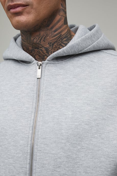 Tall Oversized Boxy Zip Through Scuba Hoodie - Image 3