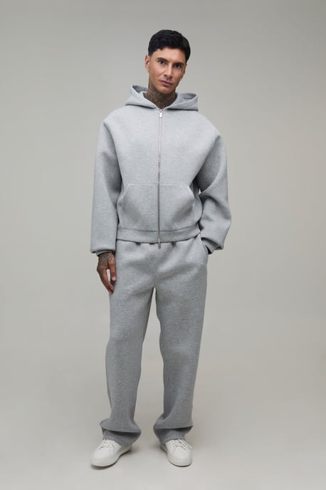 Tall Oversized Boxy Zip Through Scuba Hoodie - Image 4