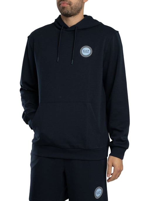 EA7 Pullover Hoodie Met Logopatch, Blauw - Image 2
