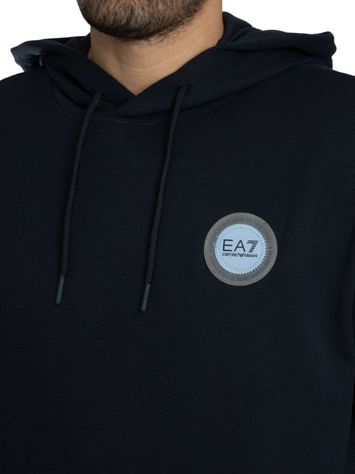EA7 Pullover Hoodie Met Logopatch, Blauw - Image 4