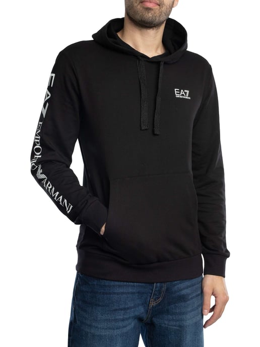 EA7 Chest Logo Pullover Hoodie, Zwart - Image 1