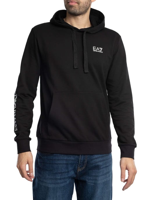 EA7 Chest Logo Pullover Hoodie, Zwart - Image 2