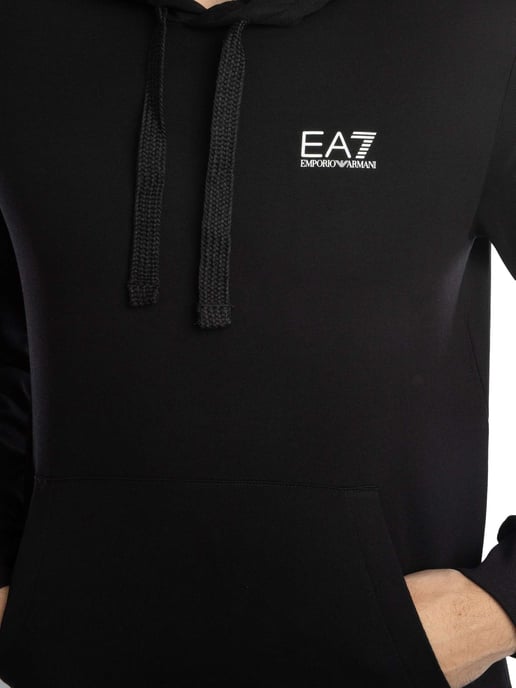 EA7 Chest Logo Pullover Hoodie, Zwart - Image 4