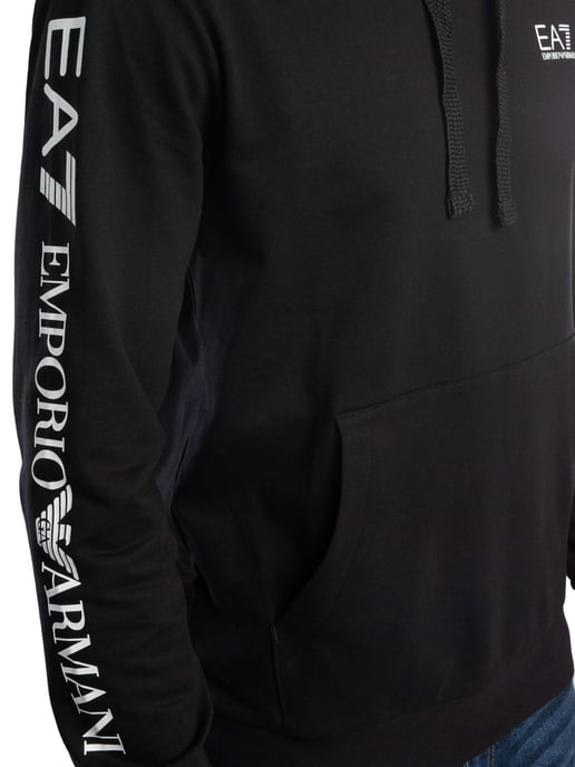 EA7 Chest Logo Pullover Hoodie, Zwart - Image 5