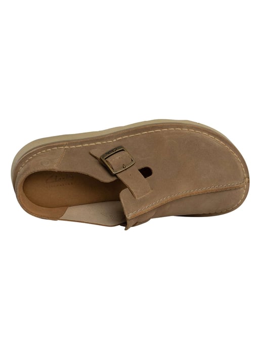 Clarks Solsbury Mule Suede Shoes, Beige - Image 6