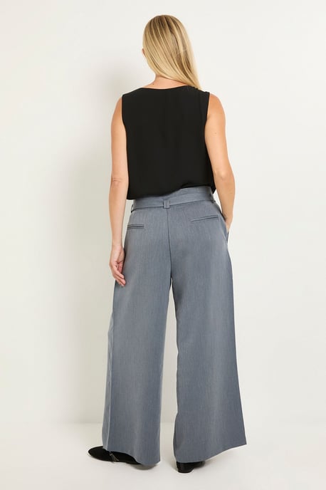 Petite Denim Look Belted Wide Leg Trouser - Image 3