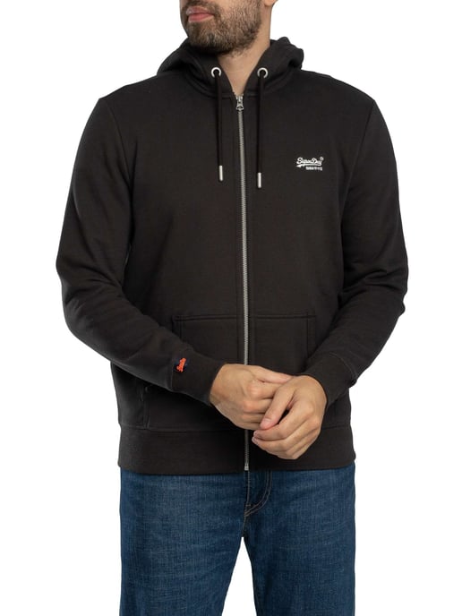 Superdry Essentiële Hoodie Met Logorits, Zwart - Image 1