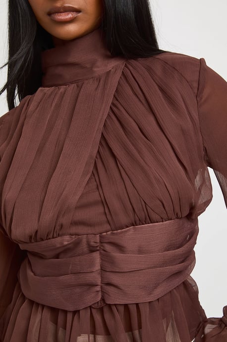 Gathered Blouson Sleeve Blouse - Image 4