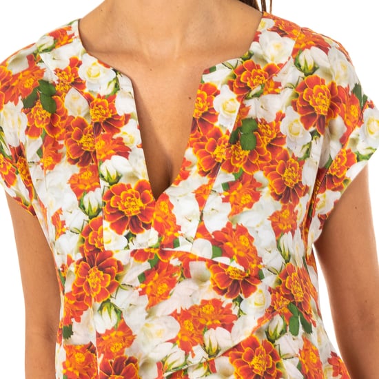 Women's V-neck short-sleeved wide-leg dress LWD008 - Image 2
