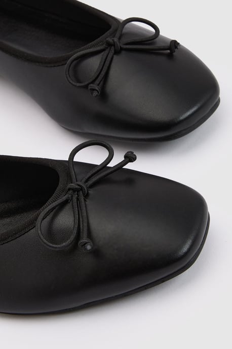 Bow Detail Square Toe Ballet Flats - Image 5